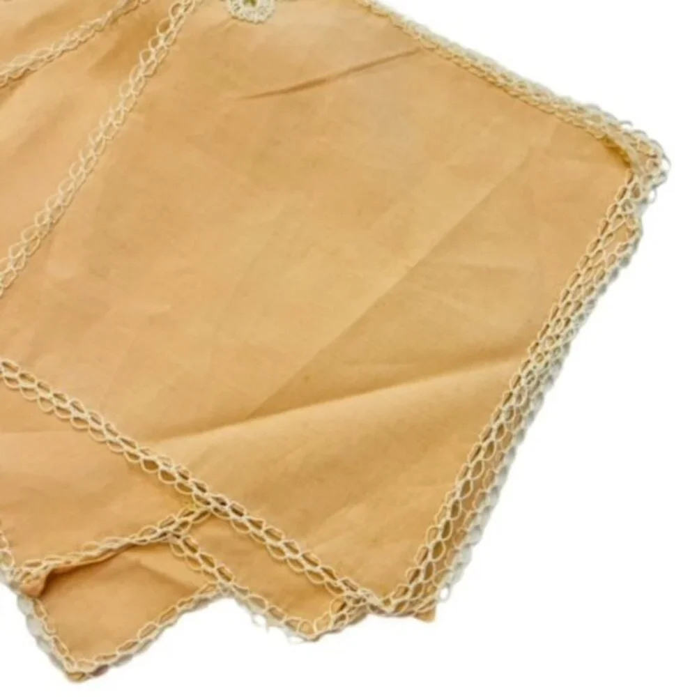 Crochet Lace Napkin‎ Set 8 Pieces Soft Peach Vintage Cottagecore FARMHOUSE Boho